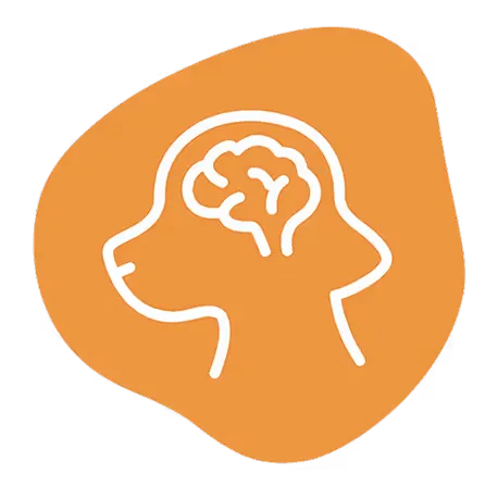 Icon of a dog head with a brain