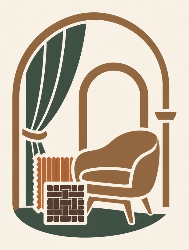 Reem Furnishings logo — an arched window with an armchair