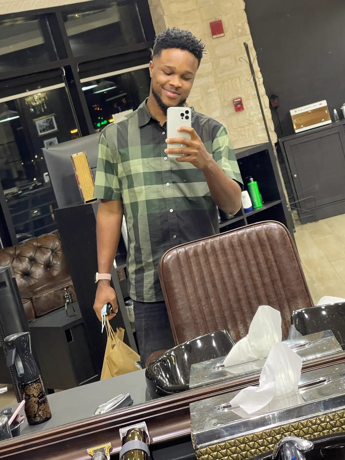 Defined curls with a clean fade