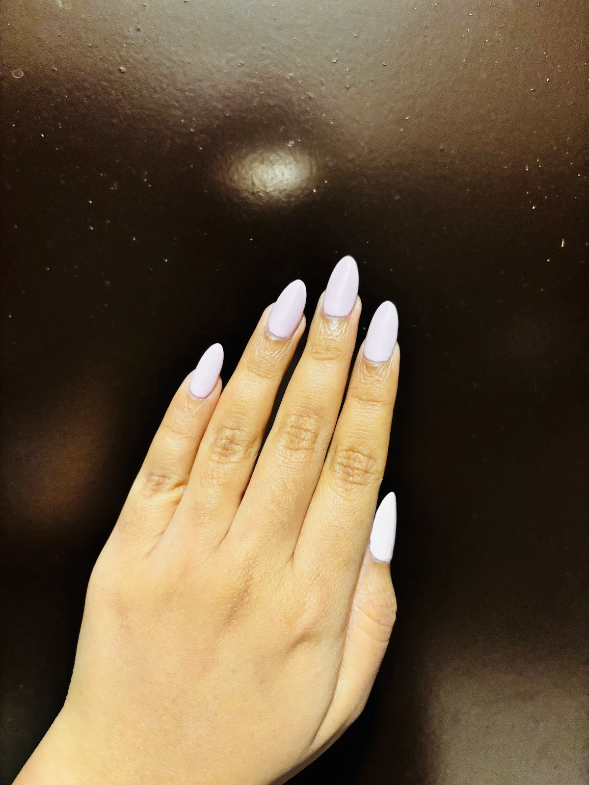 Lavender almond-shaped gel nails