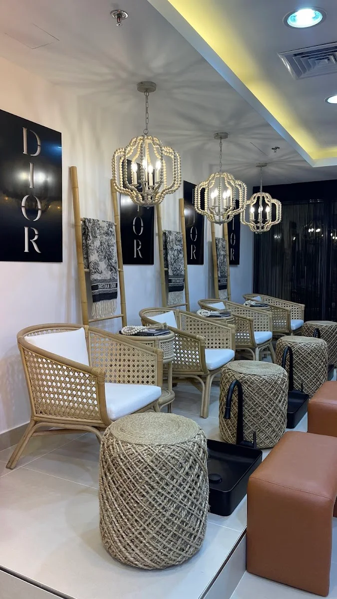 Rattan pedicure lounge at The S