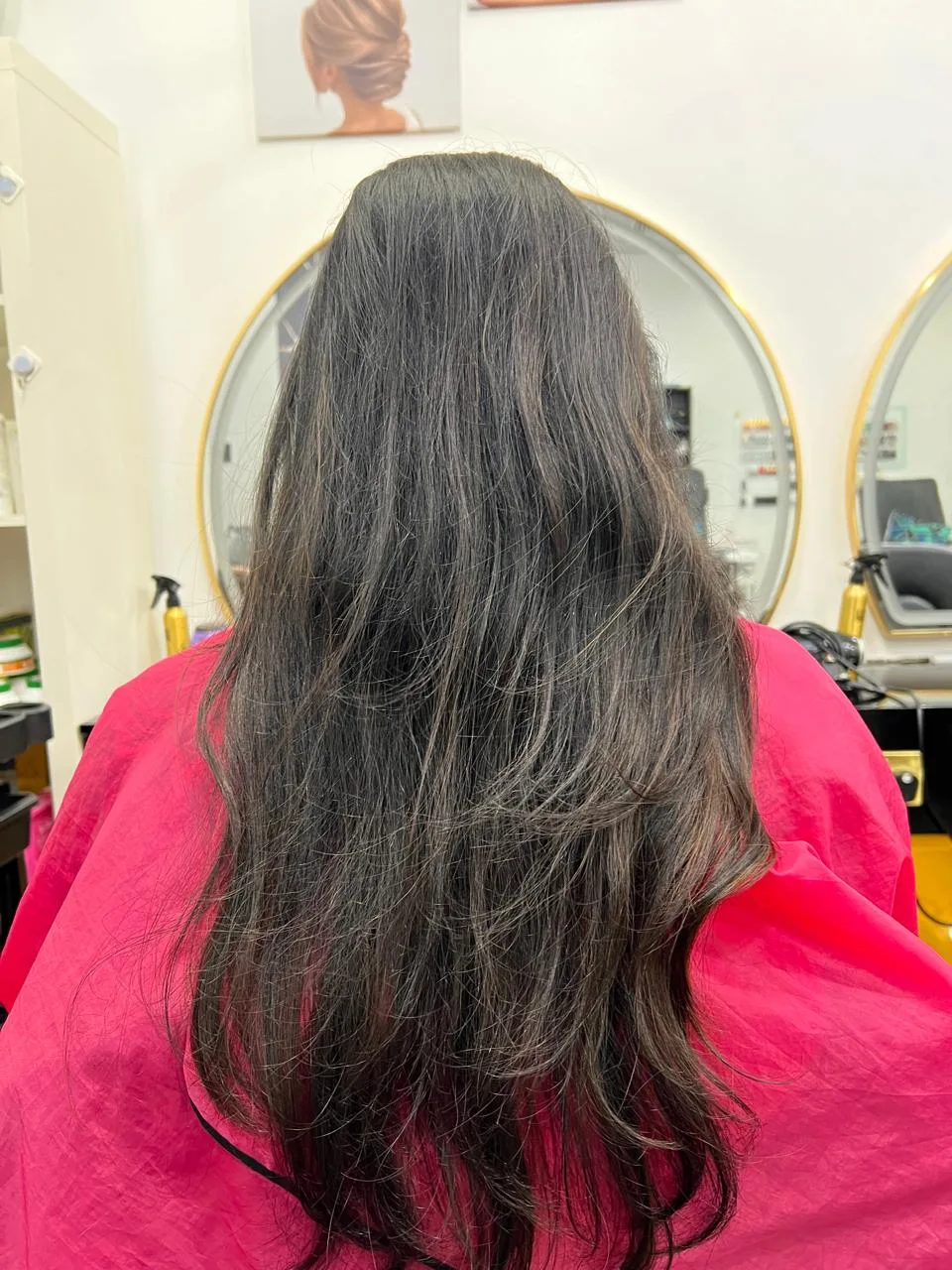 Long layered cut and styling