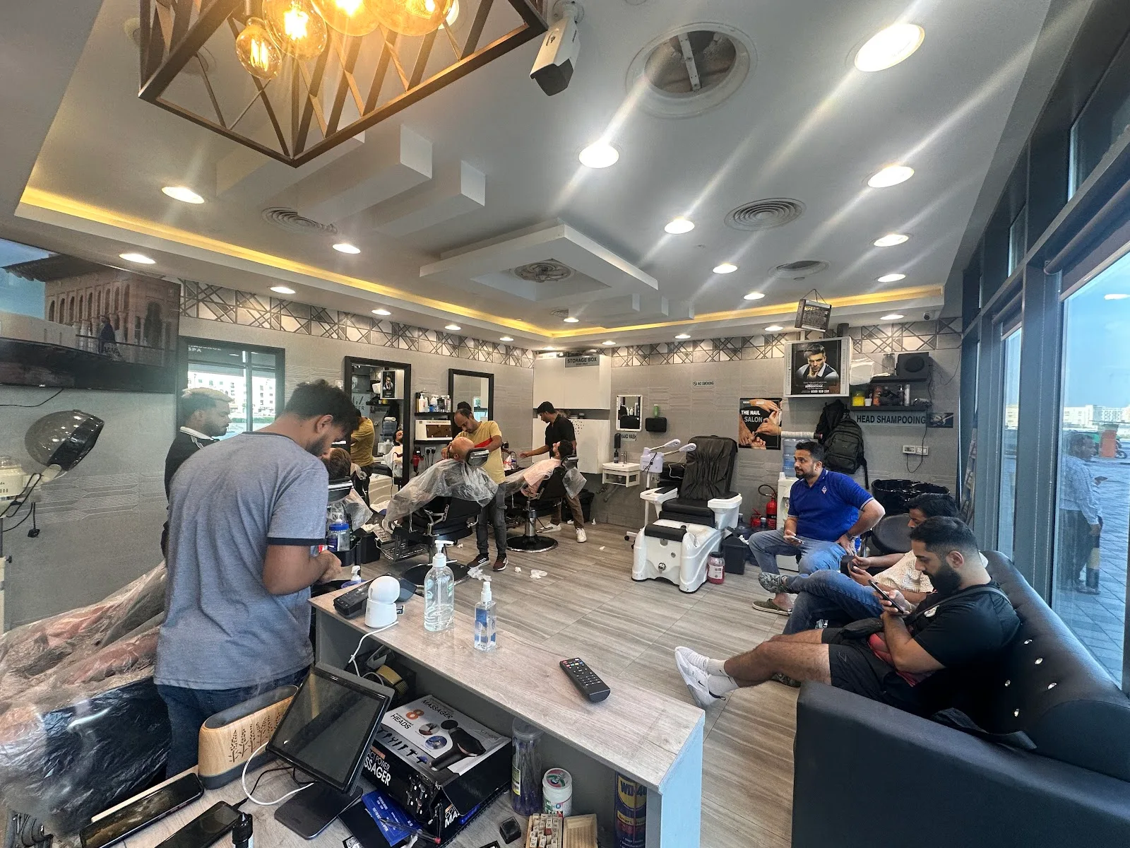 Interior of Bangz Gents Salon with barber stations
