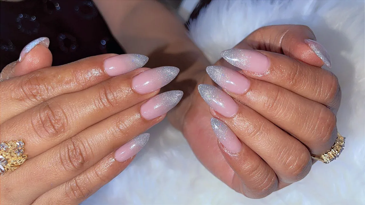 Nude gel manicure and nail art