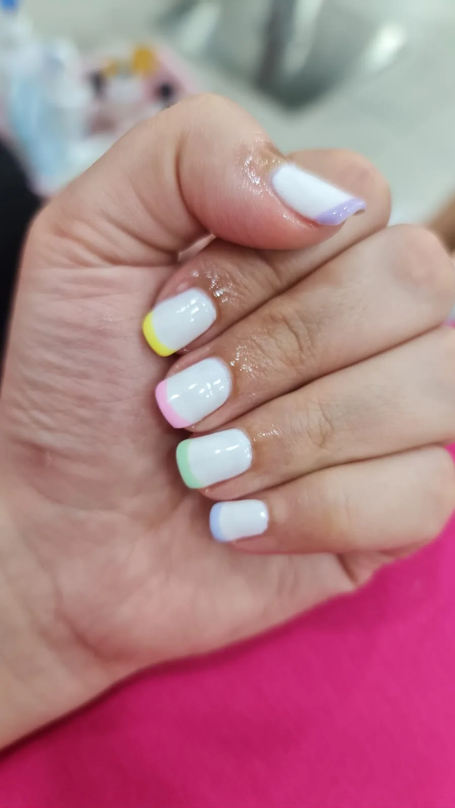 Manicure with pastel French nail art