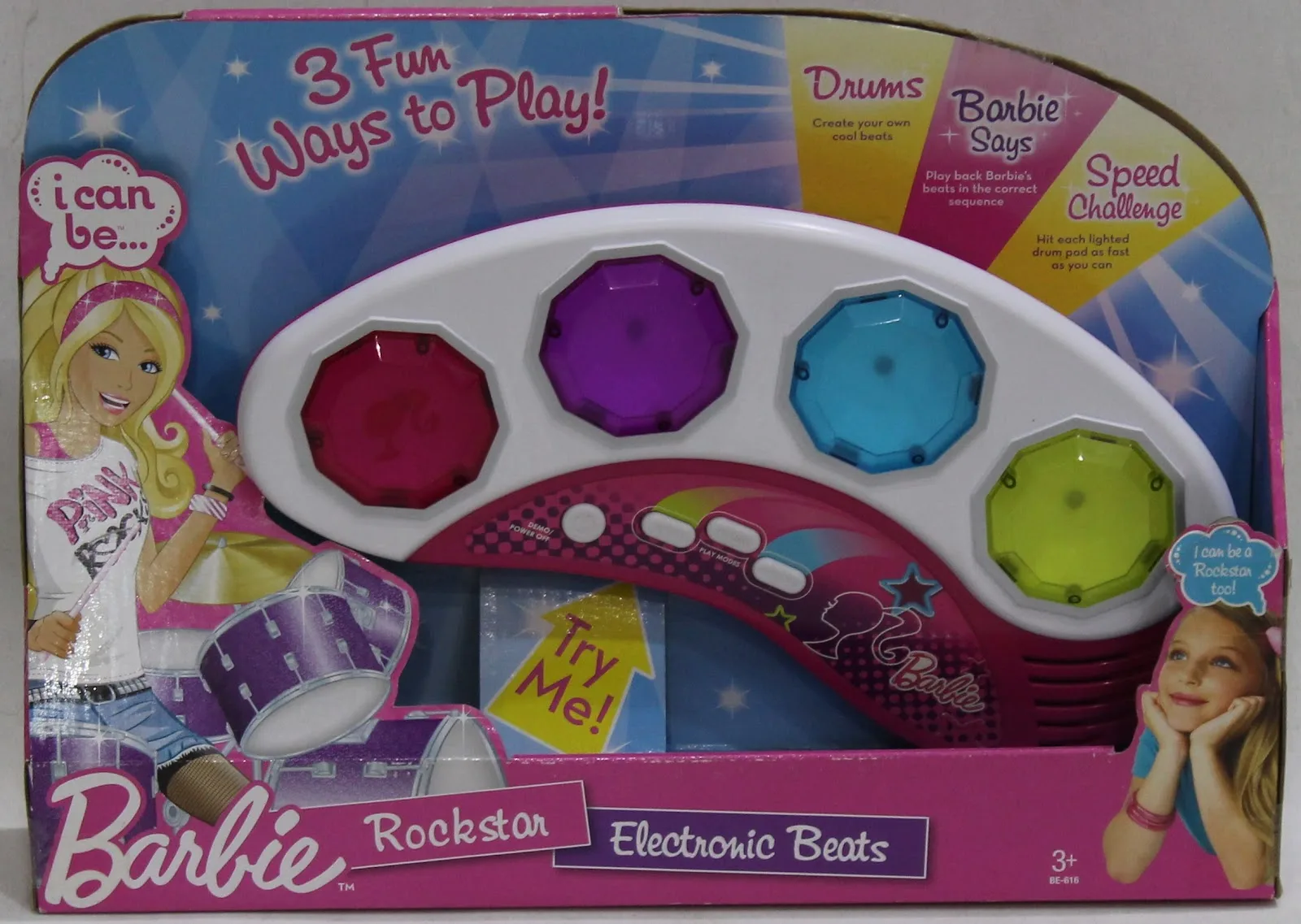 Barbie Rockstar electronic drum toy in its box