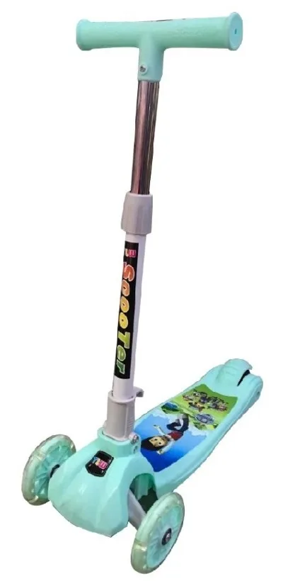 Mint green three-wheel kick scooter for kids