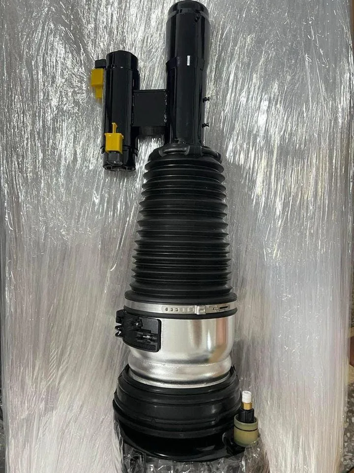 Close-up of an air suspension strut assembly