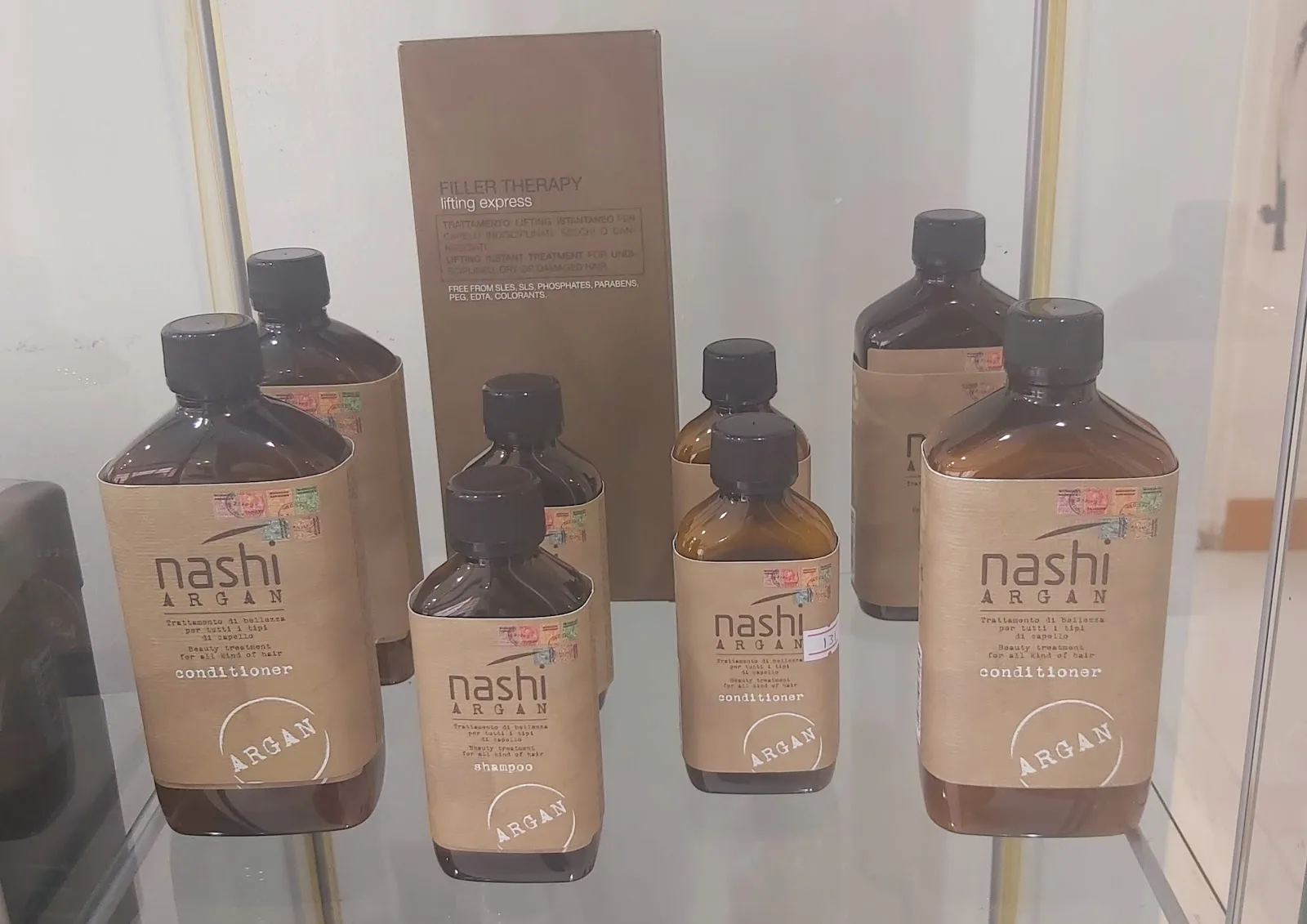 Nashi Argan haircare products at Aroushi Beauty Salon