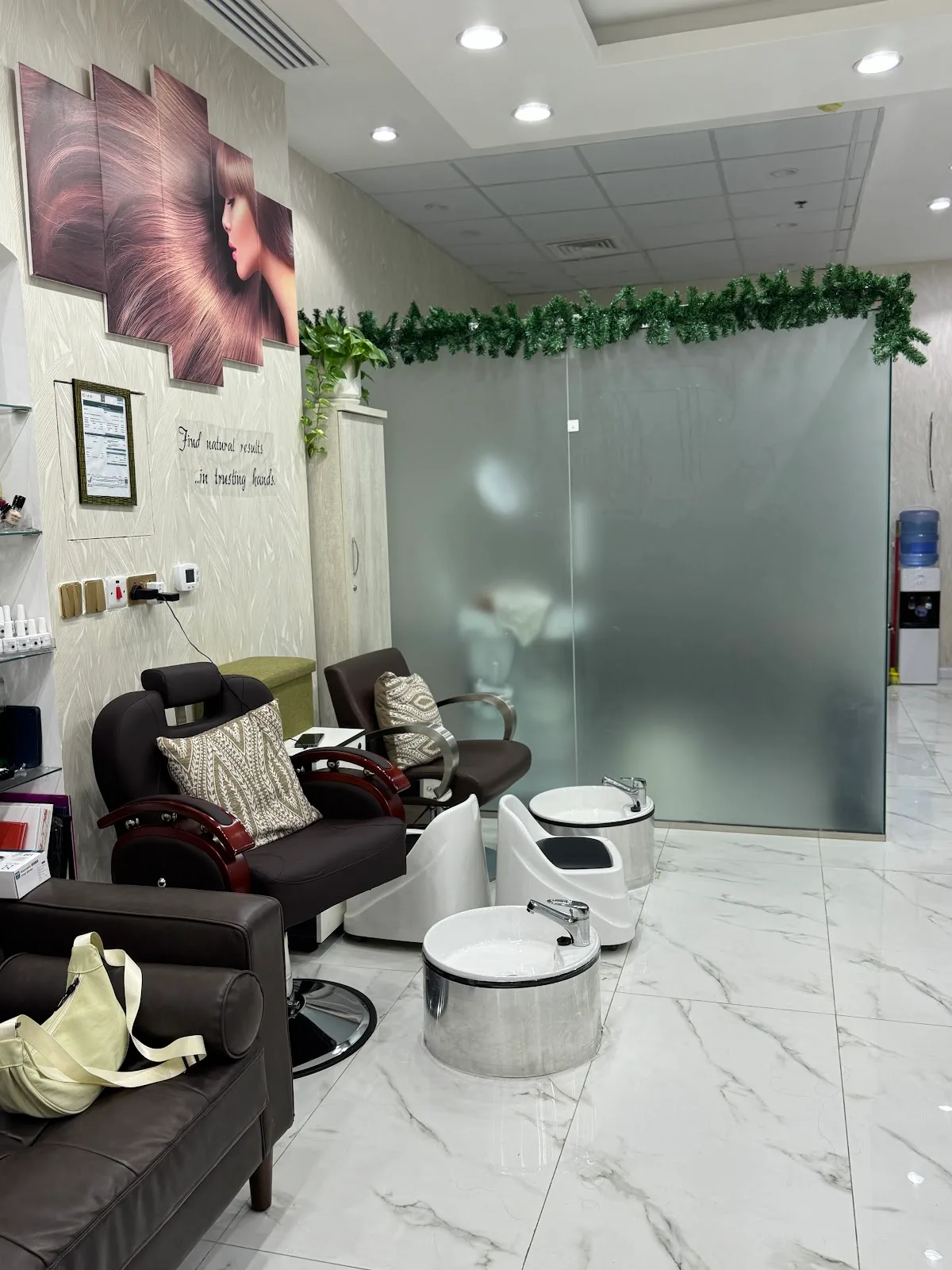 Manicure and pedicure lounge at Fine Look Beauty Salon