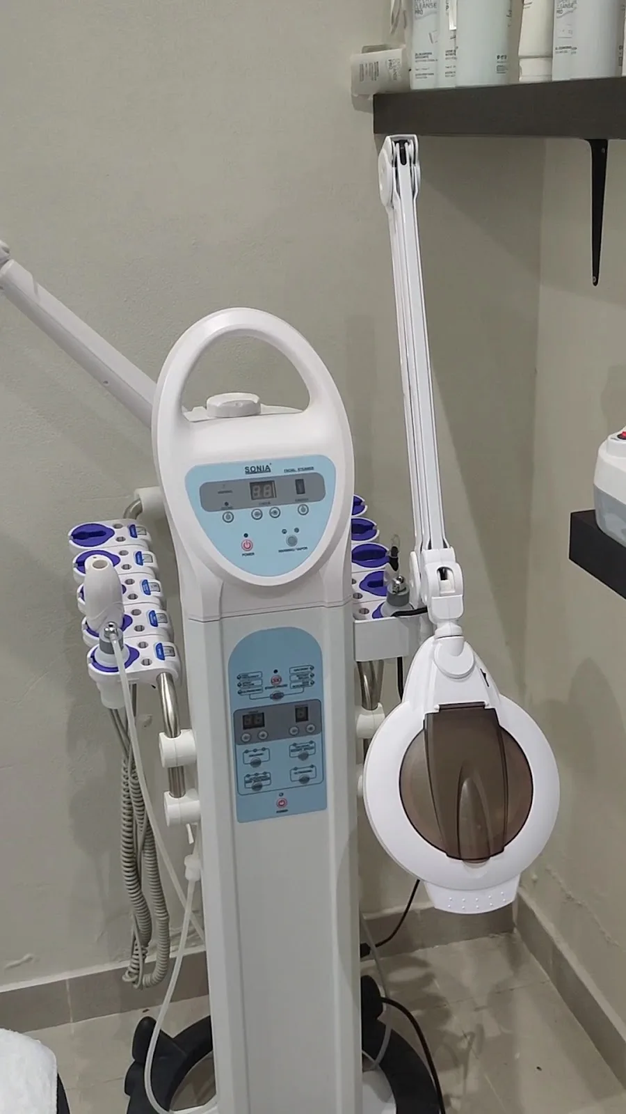 Facial and skincare equipment at FIX8 Gents Salon