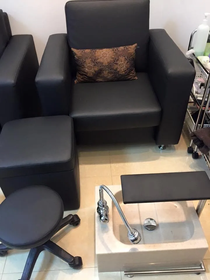 A comfortable pedicure station ready for a treatment