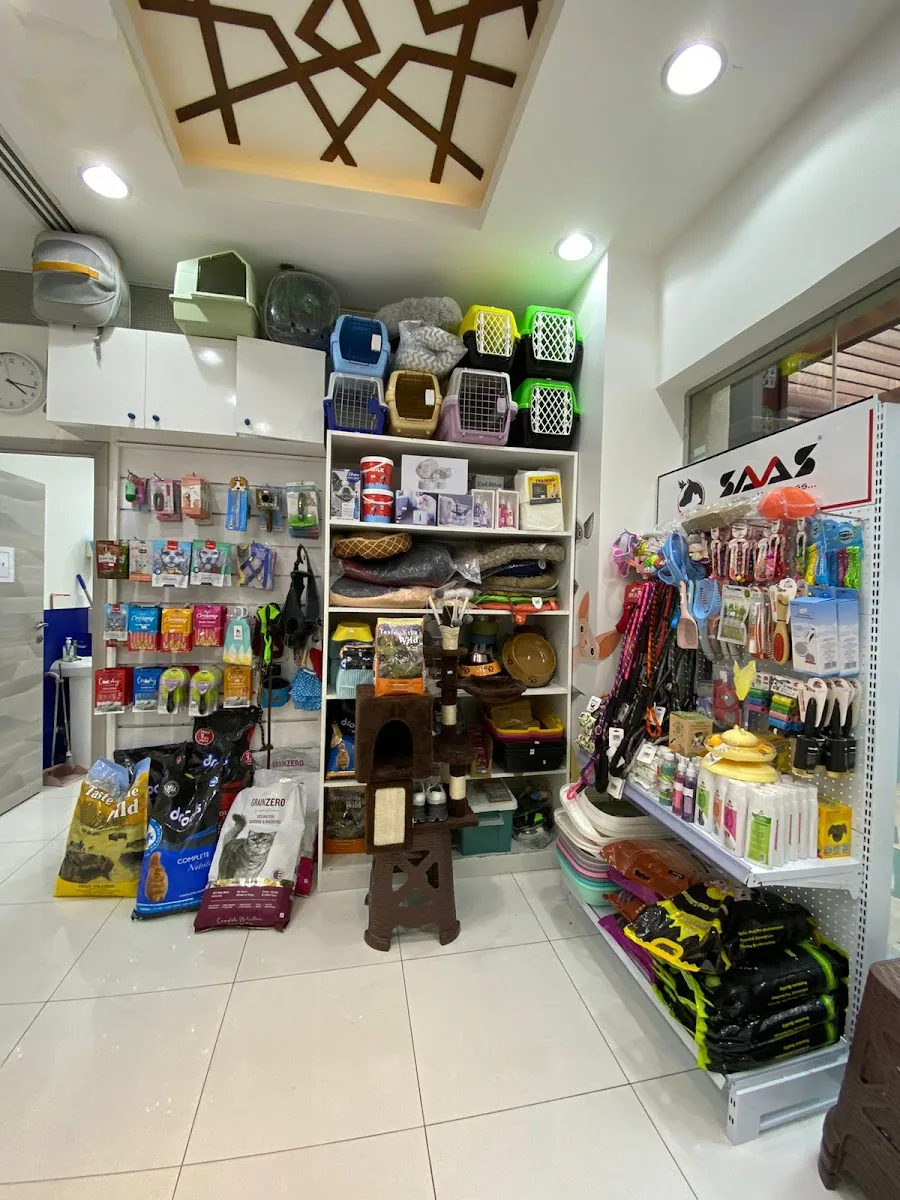 Pet supplies and accessories in store