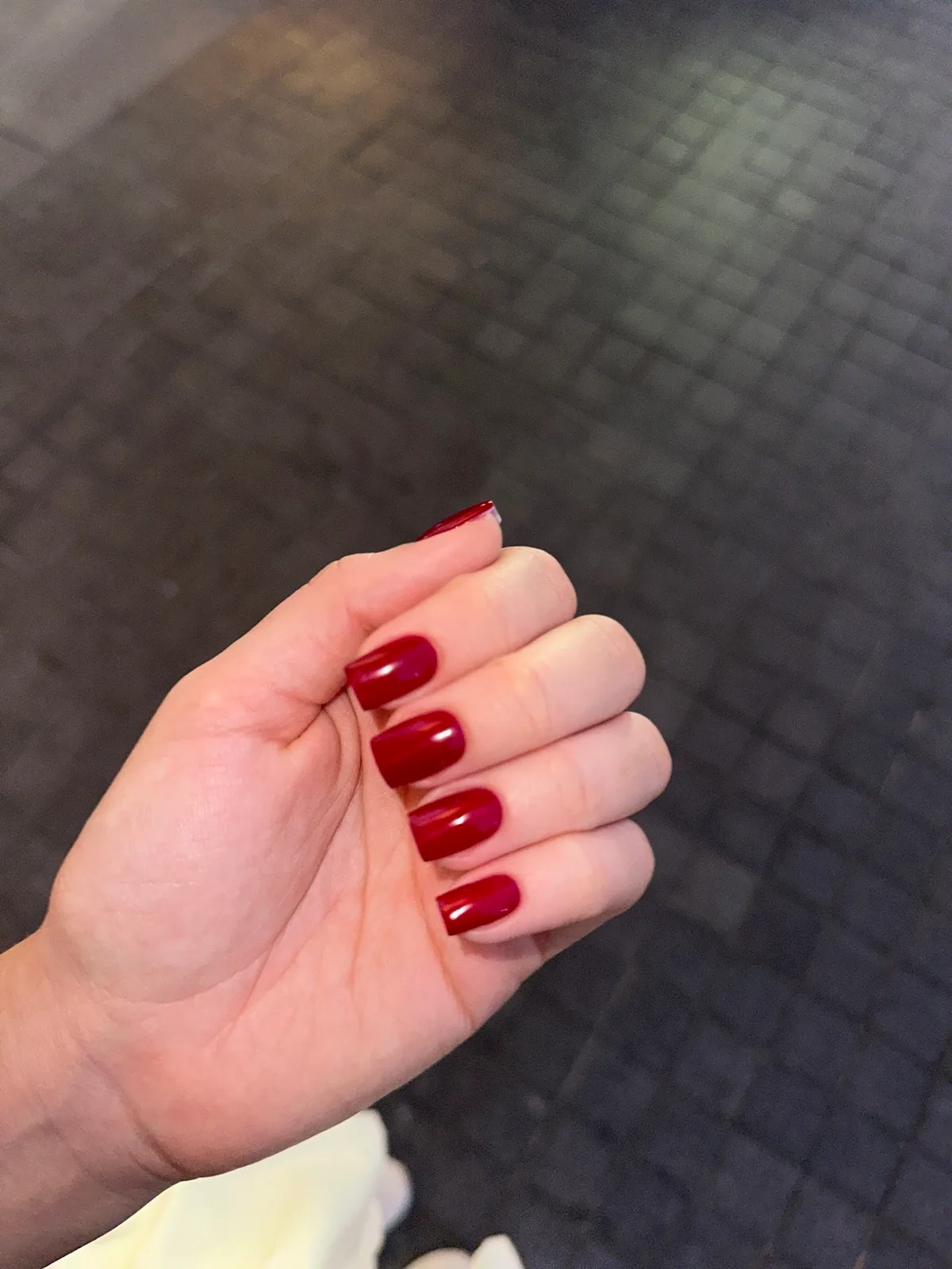 Red square gel nails