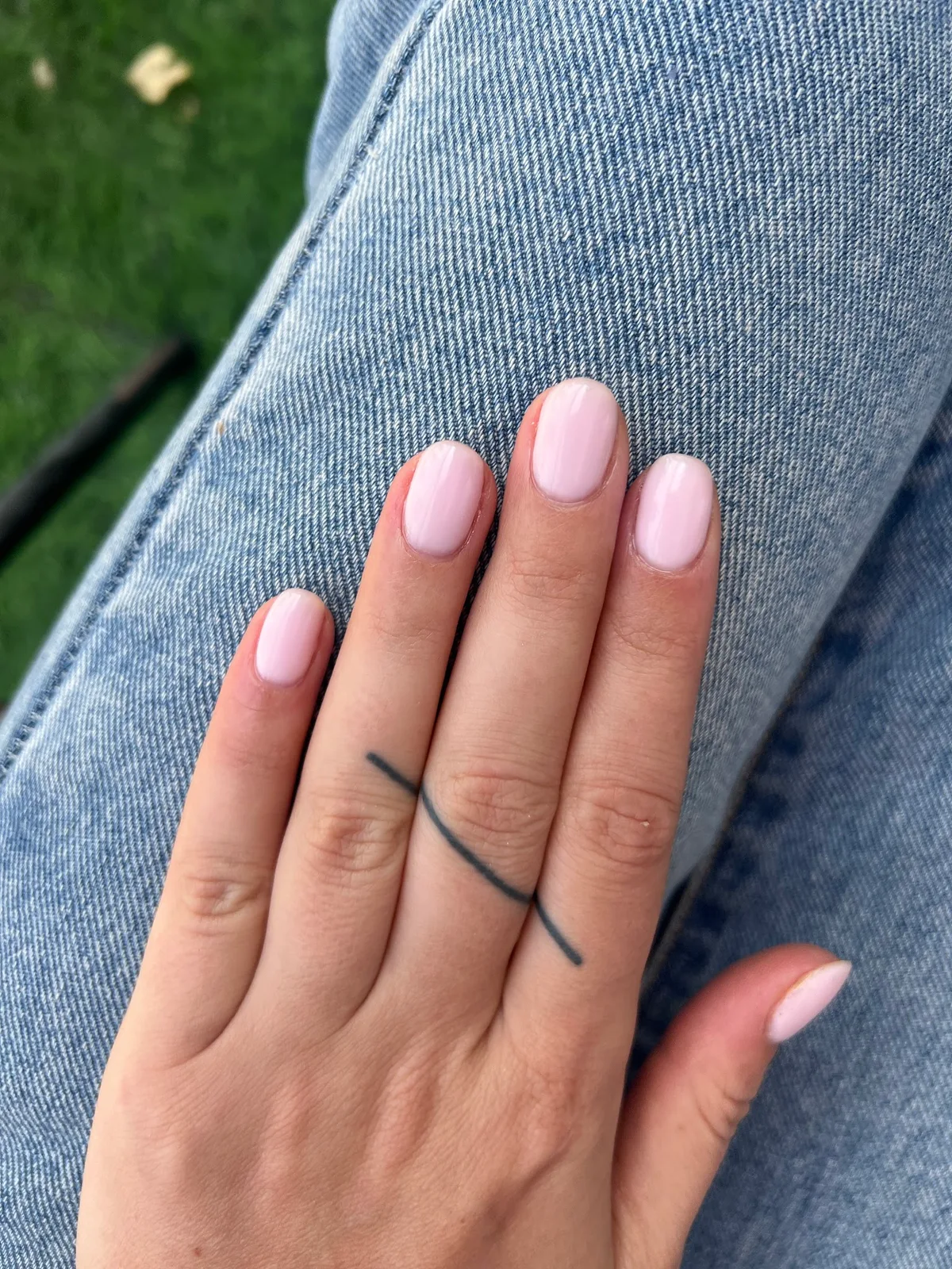 Soft pink natural manicure