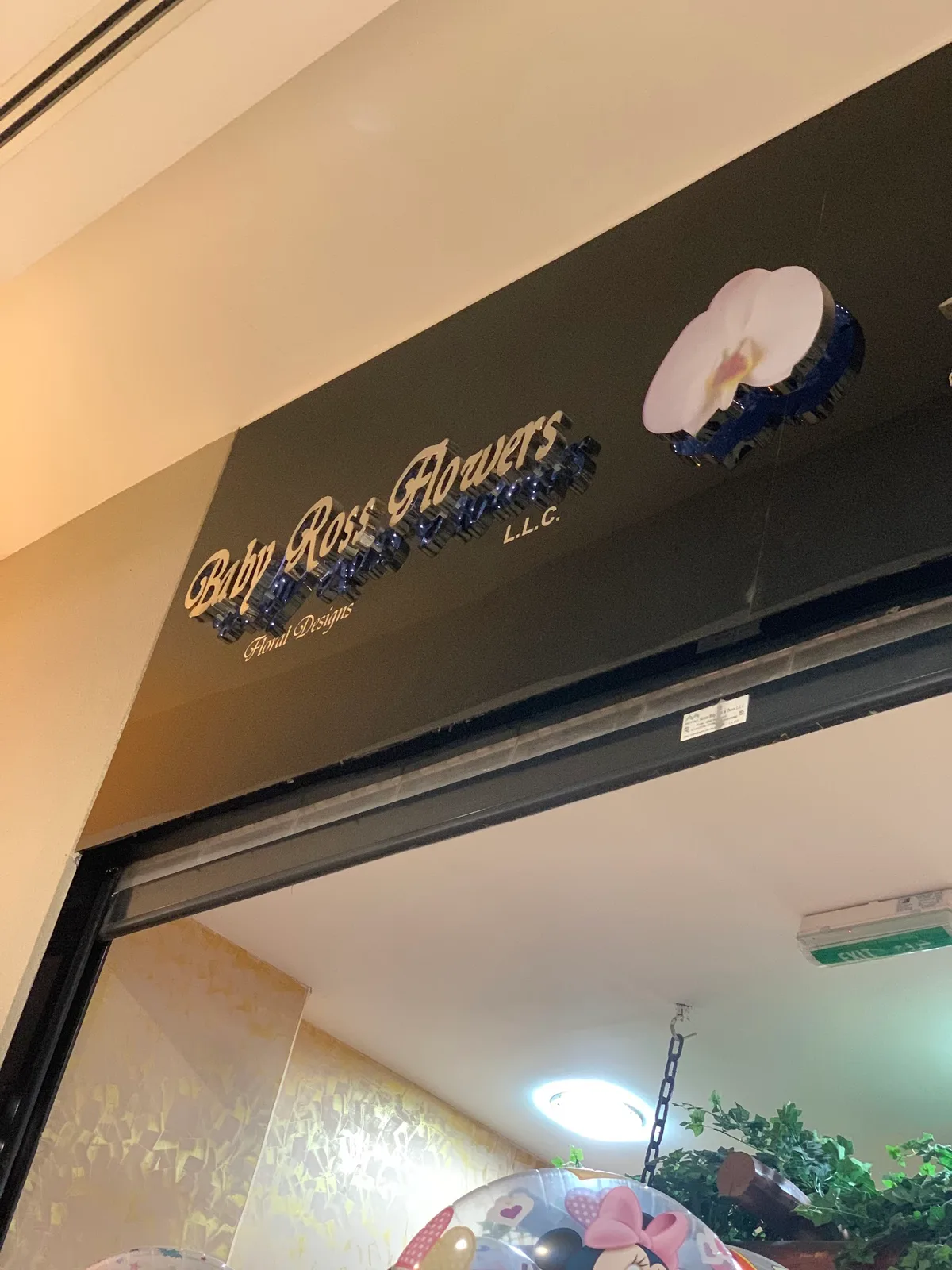 Baby Rose Flowers signage above the shopfront