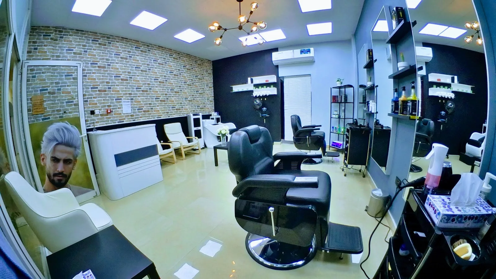 Barber chair and styling station inside AlaDin Gents Saloon