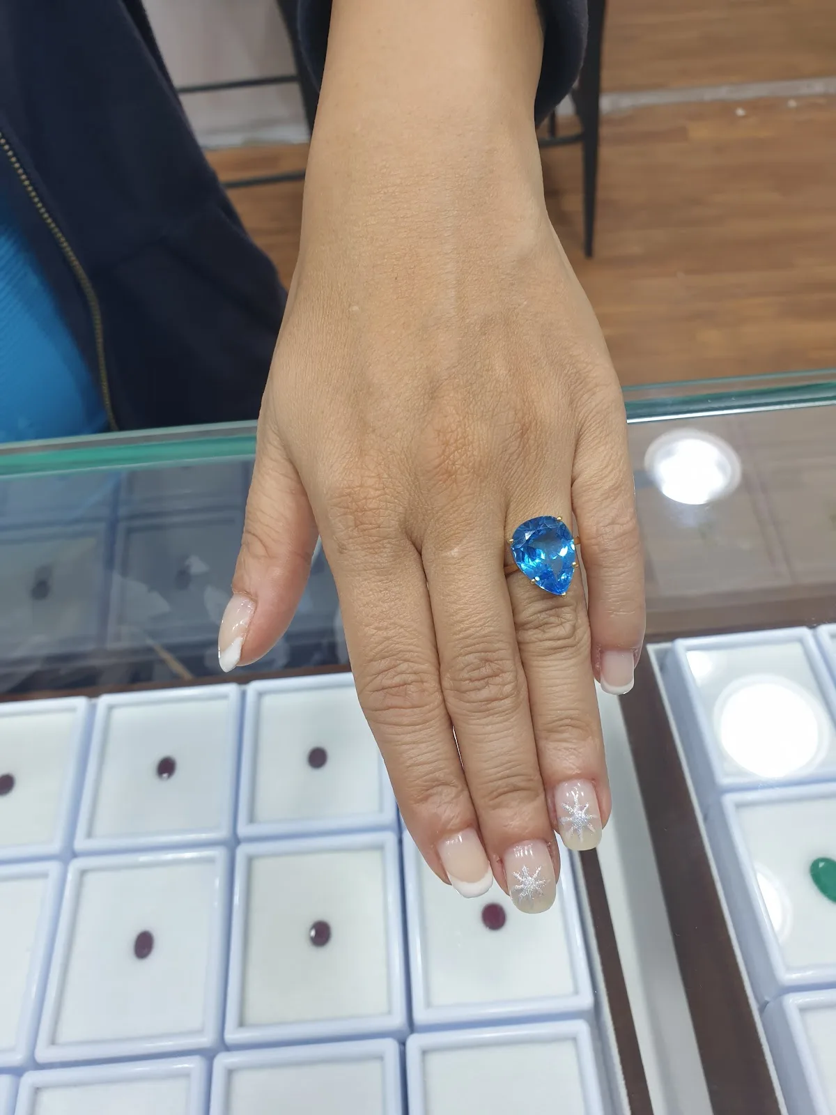 Blue gemstone ring at Safiyah