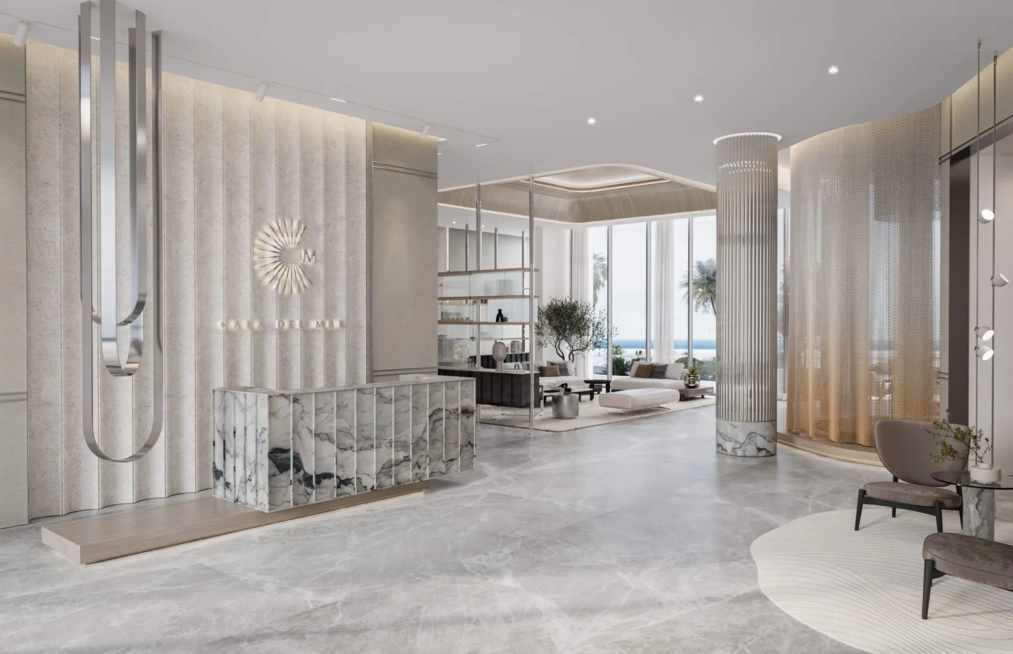 Cala Del Mar lobby — interior render